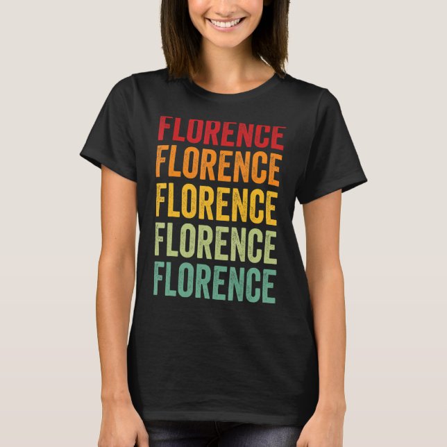 Florence County Wisconsin Rainbow Text Design T Shirt (Framsida)