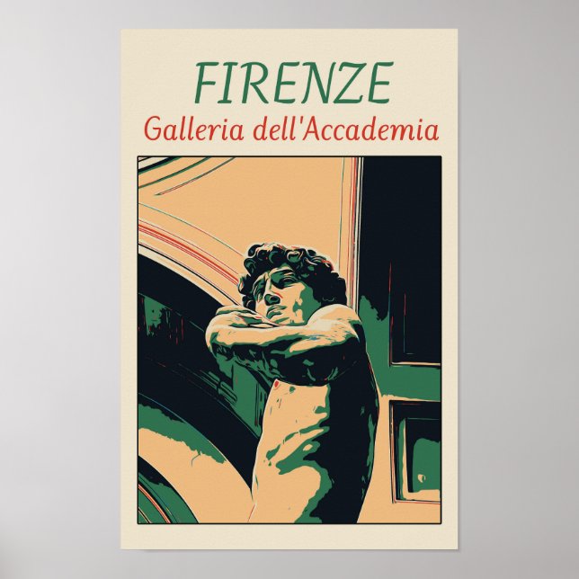 Florence David Michelangelo illustration Italien Poster (Framsidan)