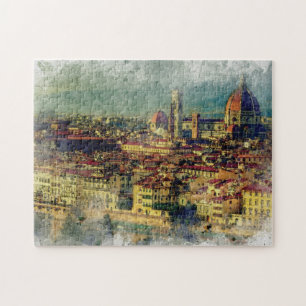 Florence dome italien mediterrana vattenfärger pussel