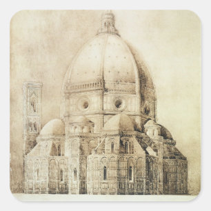 Florence domkyrka från öster, från 'fragment fyrkantigt klistermärke