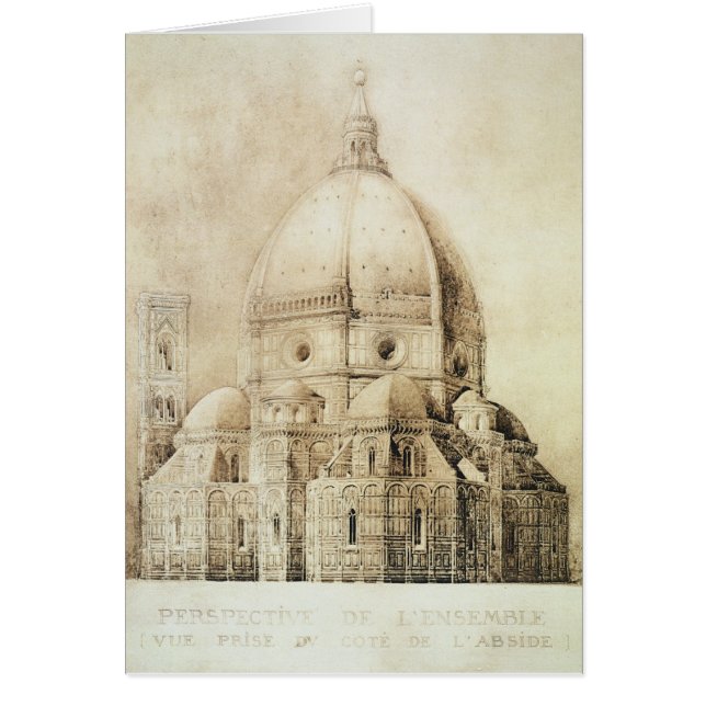 Florence domkyrka från öster, från 'fragment hälsningskort (Framsidan)