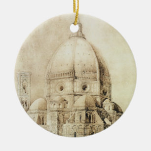 Florence domkyrka från öster, från 'fragment julgransprydnad keramik