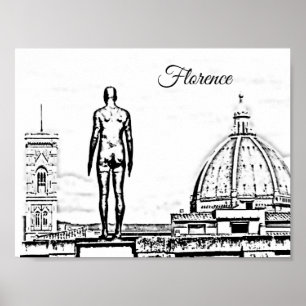 Florence Duomo black & white Gormley Poster
