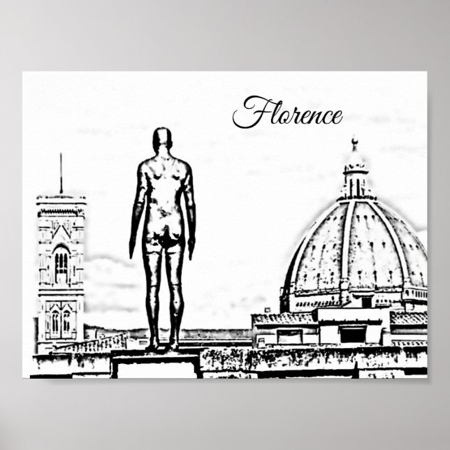 Florence Duomo black & white Gormley Poster (Framsidan)