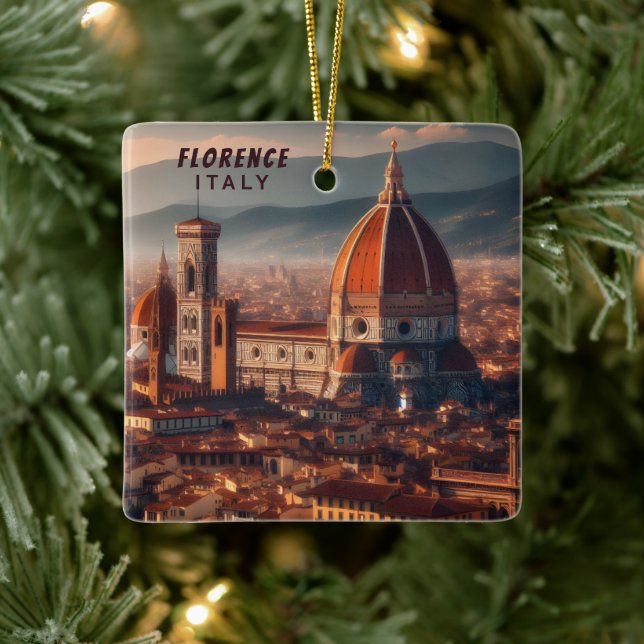 Florence Duomo Santa Maria del Fiore Italien Trave Julgransprydnad Keramik (Träd)