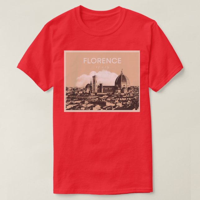 Florence Firenze City Cathedral Art T Shirt (Design framsida)