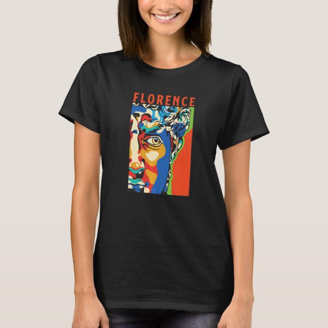 Florence Firenze Michelangelos David Sculpture Po T Shirt (Framsida)