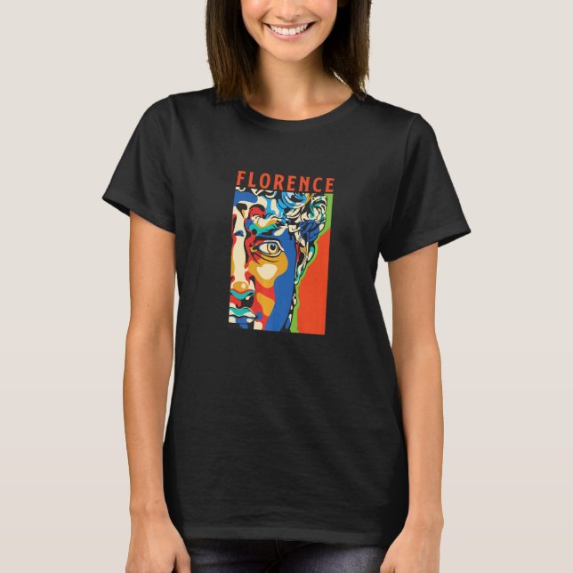 Florence Firenze Michelangelos David Sculpture Po T Shirt (Framsida)