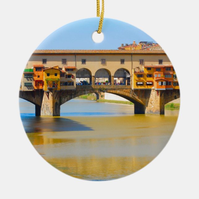 Florence - Firenze, Ponte vecchio Julgransprydnad Keramik (Framsidan)