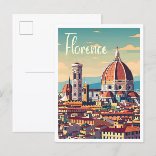 Florence Italien Art Vintage resor Vykort