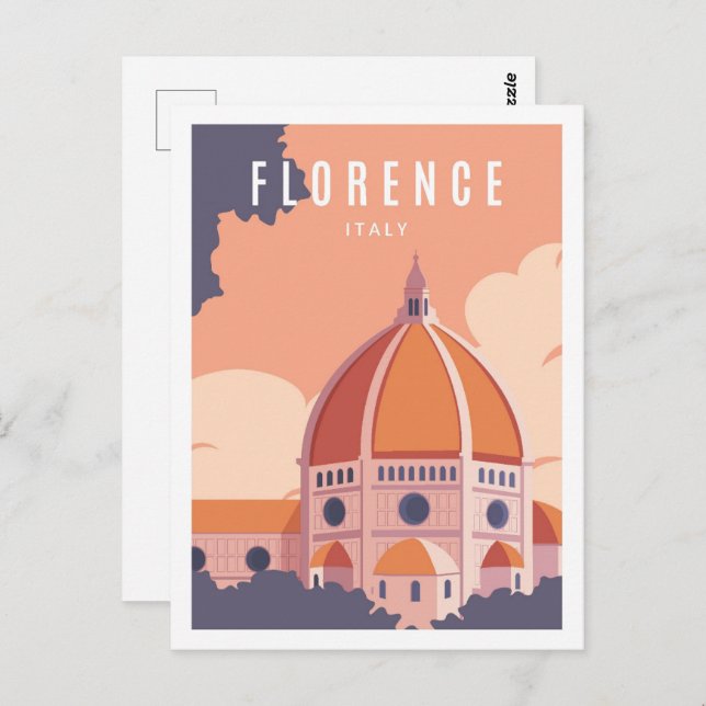 Florence Italien Berömd  Travel Ställe Illustratio Vykort (Fram/baksida)