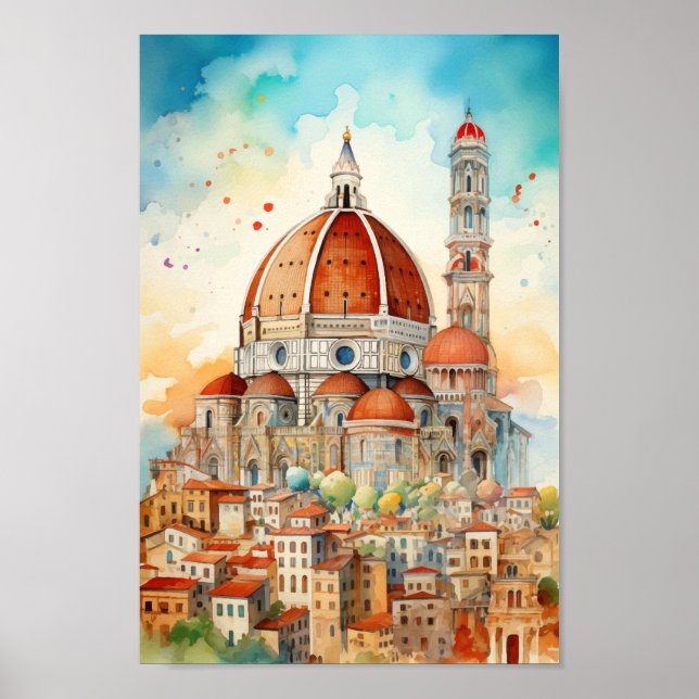 Florence Italien Berömd Travel Ställe Poster (Framsidan)
