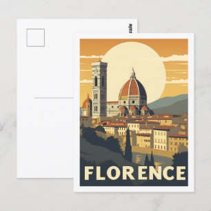 Florence Italien Berömd Vintage resor Ställe Vykort