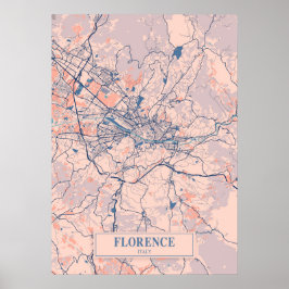 Florence - Italien Breezy City Karta Poster