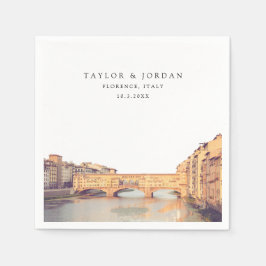 Florence Italien Bröllop Papper Cocktail Napkin Pappersservett