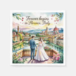 Florence Italien Bröllop Pappersservett