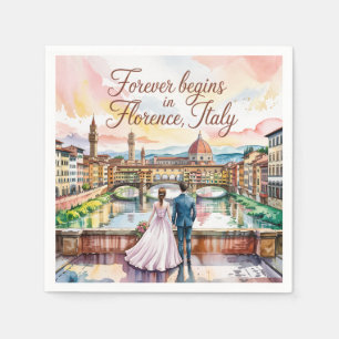 Florence Italien Bröllop Pappersservett