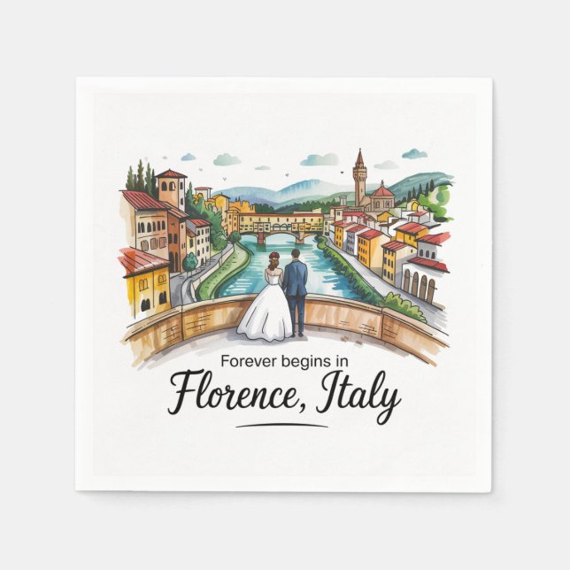 Florence Italien Bröllop Pappersservett (Framsidan)