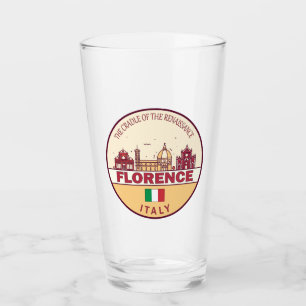 Florence Italien City Skyline Emblem Glaskopp