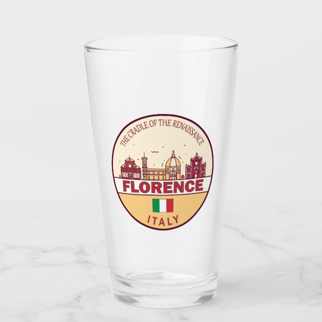Florence Italien City Skyline Emblem Glaskopp (Framsida)