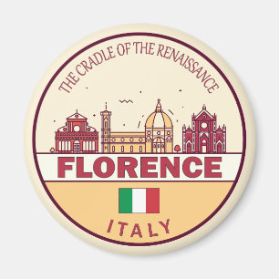Florence Italien City Skyline Emblem Magnet