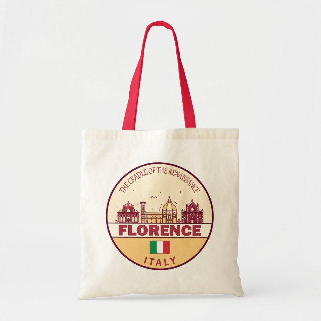 Florence Italien City Skyline Emblem Tygkasse (Framsidan)
