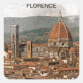 Florence Italien Duomo Cathedral Travel Fyrkantigt Klistermärke