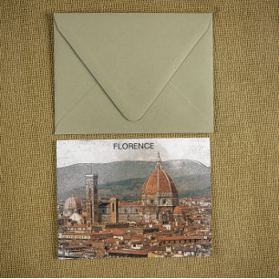 Florence Italien Duomo Cathedral Travel Vykort