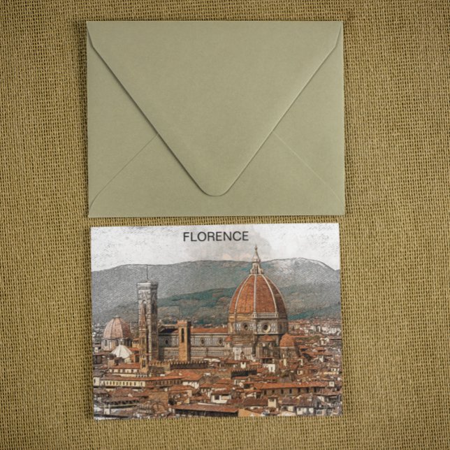 Florence Italien Duomo Cathedral Travel Vykort (florence italy postcard)