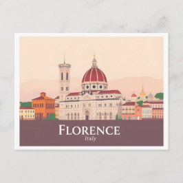Florence Italien Duomo di Firenze Pastel Travel Vykort