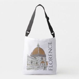 Florence Italien Duomo Pen och Bläck Illustration Axelväska