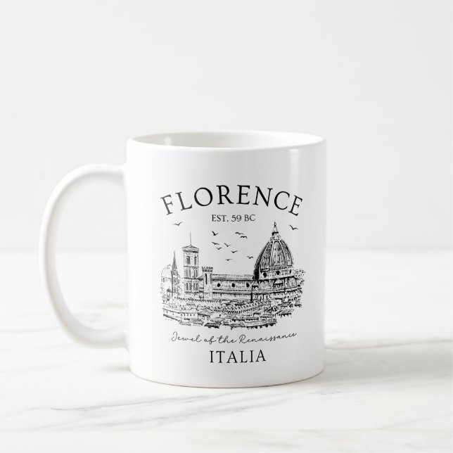 Florence Italien - Firenze Italy Souvenir Kaffemugg (Vänster)