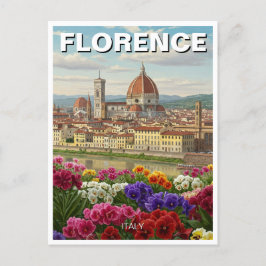 Florence Italien Flowers Travel Vykort