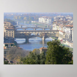 Florence, Italien från Piazza Michelangelo Poster
