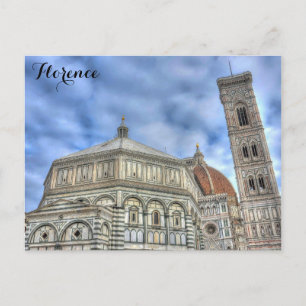 Florence Italien Italienska Cathedral Travel Photo Vykort