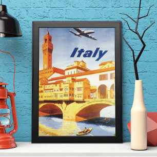 Florence Italien Ponte Vecchio Bridge Vintage reso Poster