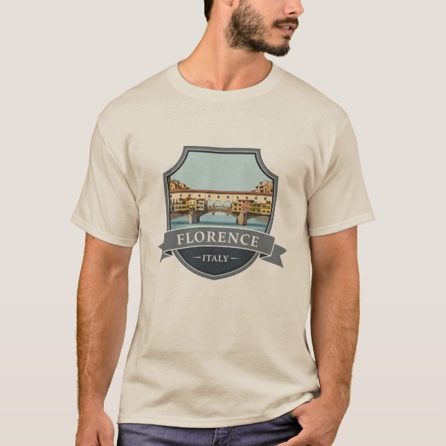 Florence Italien Ponte Vecchio Travel T Shirt (Framsida)