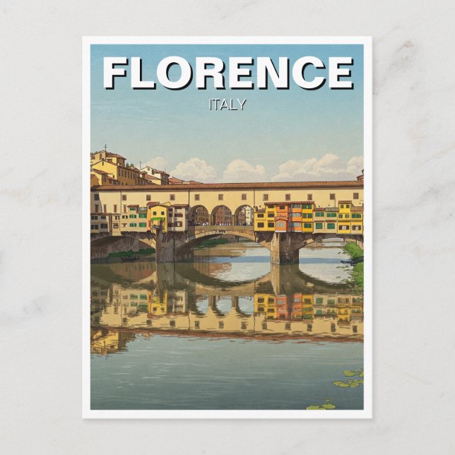 Florence Italien Ponte Vecchio Travel Vykort (Framsida)