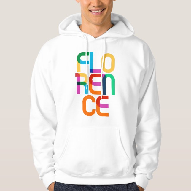 Florence Italien Pop Art Brev Hoodie (Framsida)