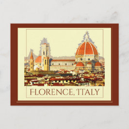 Florence, Italien Retro Travel Poster Vykort