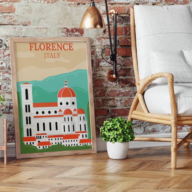 Florence, Italien Retro Vintage resor Poster (Skapare uppladdad)