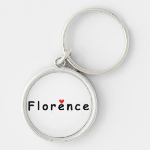 Florence Italien Rund Silverfärgad Nyckelring