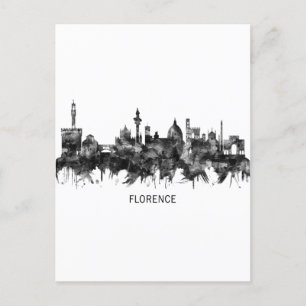 Florence Italien Skyline BW Helg Vykort