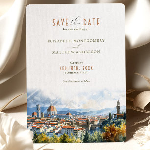 Florence Italien Skyline Spara-the-Date Inbjudningar