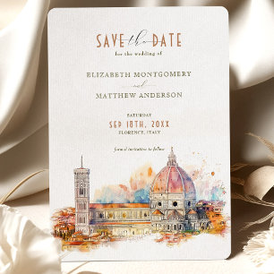 Florence Italien Skyline Spara-the-Date Inbjudningar