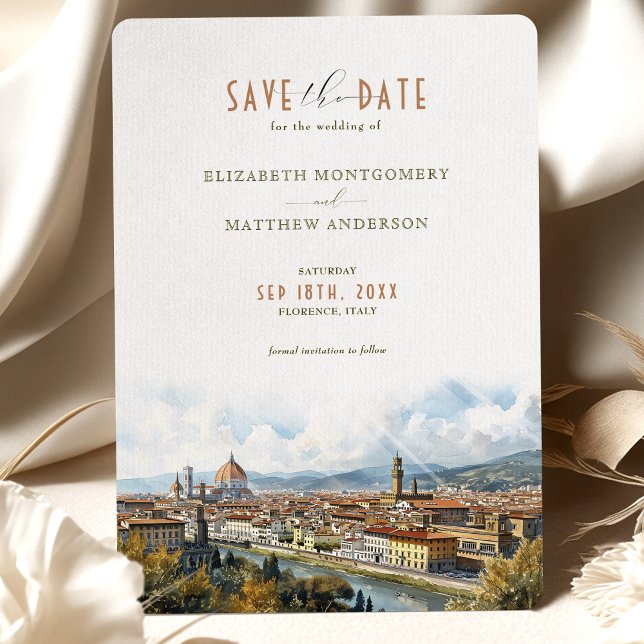 Florence Italien Skyline Spara-the-Date Inbjudningar (Skapare uppladdad)
