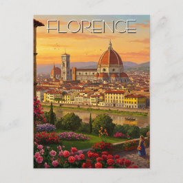 Florence Italien Skyline Sunset Vykort
