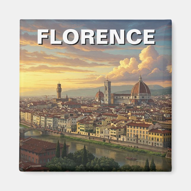 Florence Italien Skyline Travel Magnet (Framsidan)