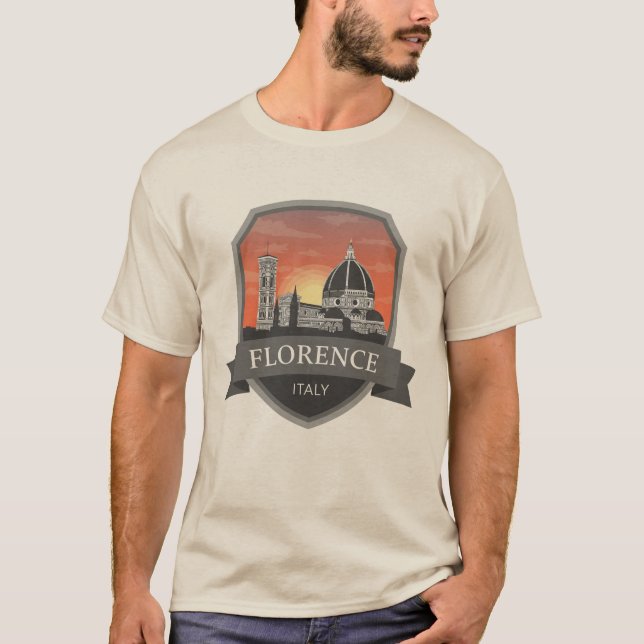 Florence Italien Skyline Travel T Shirt (Framsida)