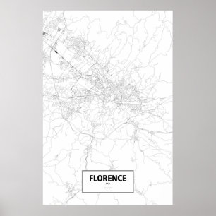 Florence italien (svarten på vit) poster